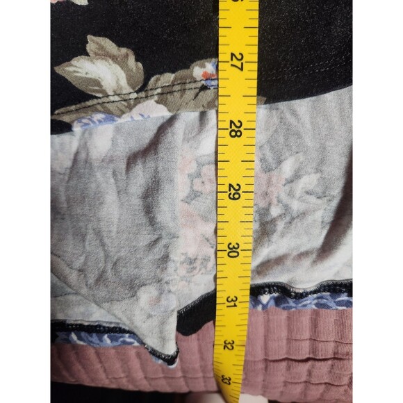 Torrid Sz 3 Black Floral Print Babydoll Front Button Peasant Boho Top Blouse - Picture 6 of 6